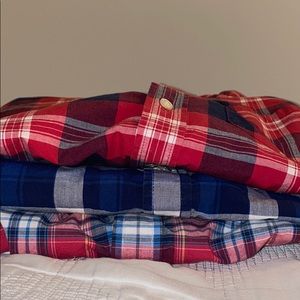 Lot of 3 American Eagle plaid button down casual